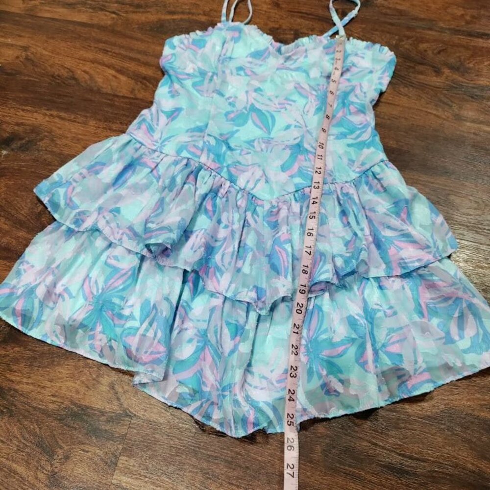 Wild Fable GothFairy Grunge Whimsy 80s Empire Waist Y2K Floral Mini Dress Blue S - Picture 9 of 11